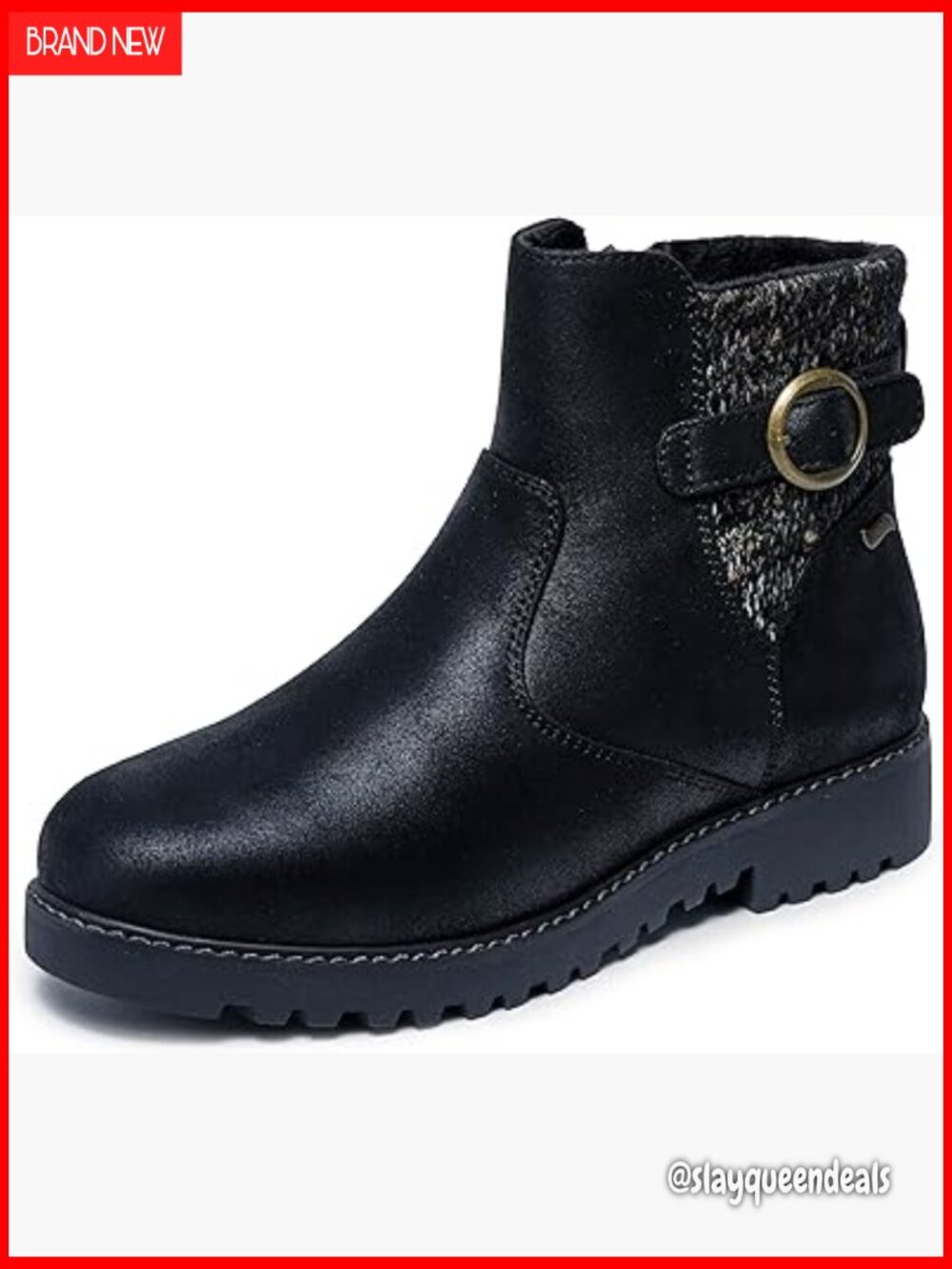 Arch Support Ankle Boots Vegan Leather Zip Closure Casual Winter